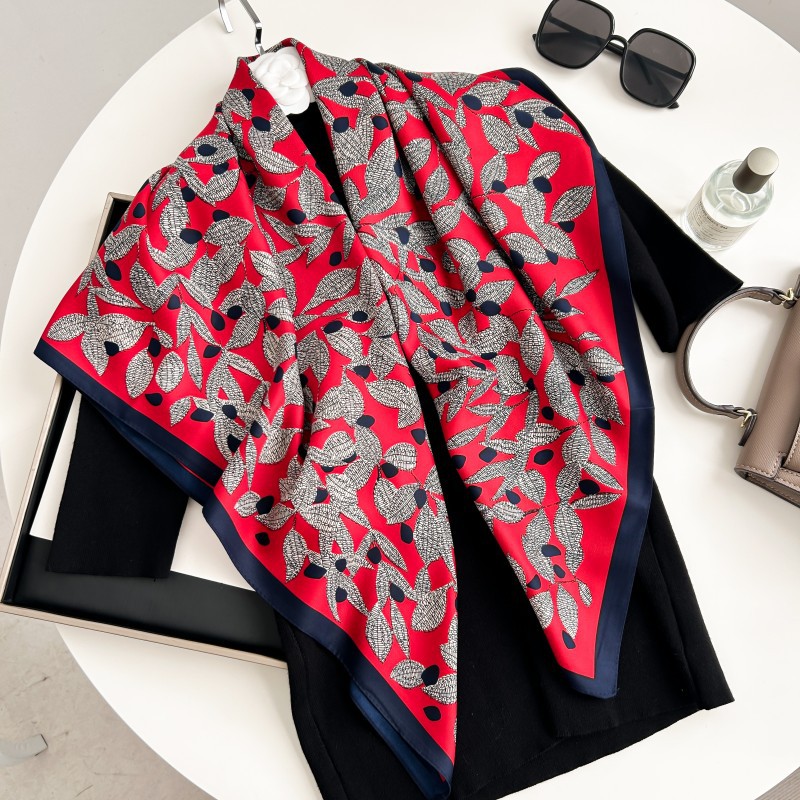 Silk Neck Scarf - وشاح مربع 90 سم عالي الجودة