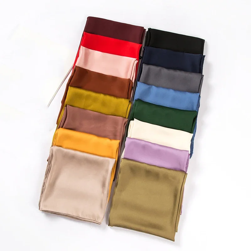 Silk Neck Scarf - وشاح ساتان نسائي 70 سم بلون