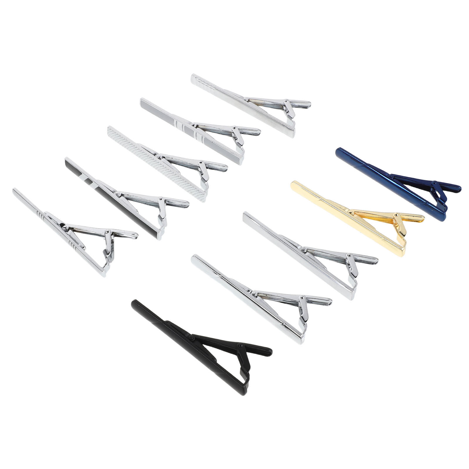 Tie Bar Set Gift - مجموعة من 10 قطع مشابك ربطة
