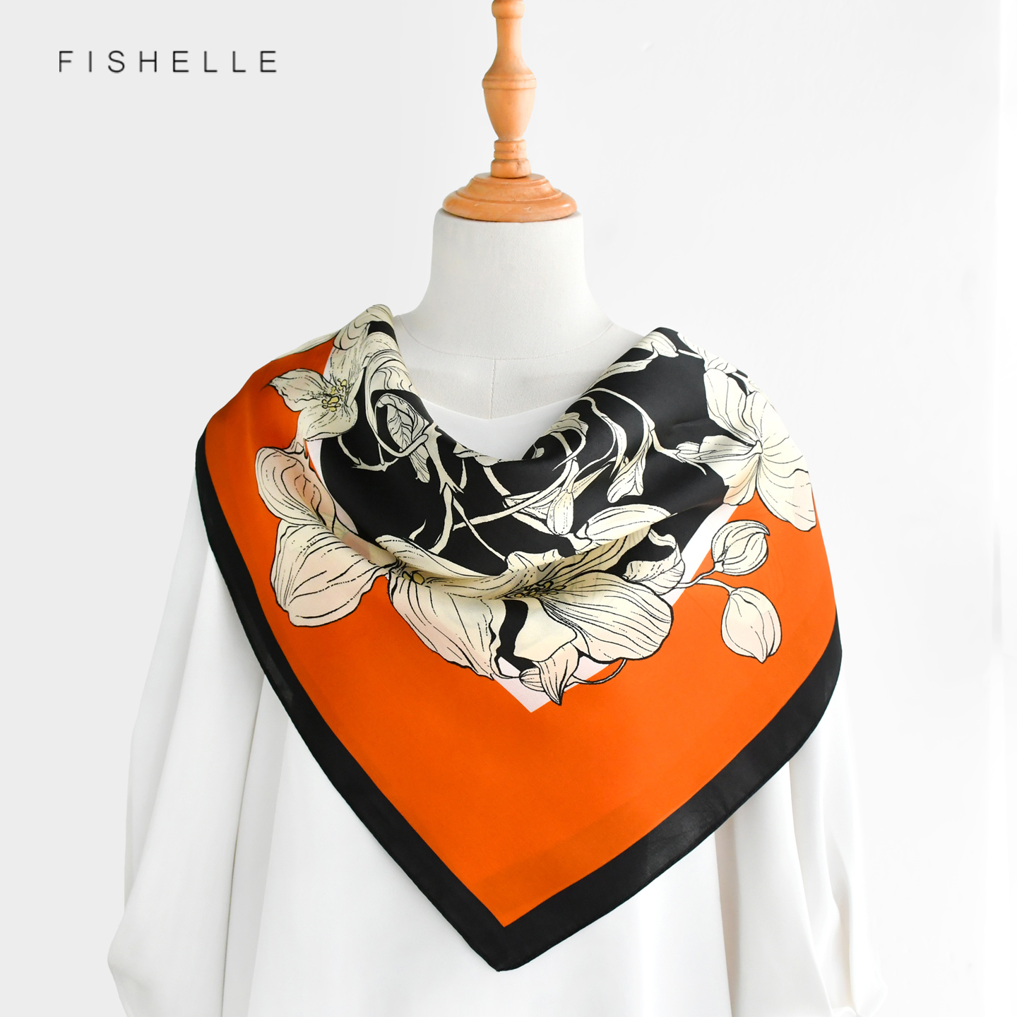 وشاح حرير التوت 100% بنقشة زهو - مراجعة Silk Neck Scarf وسعره