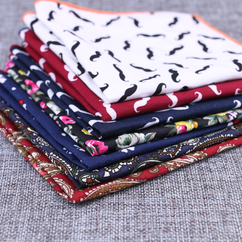 منديل مطبوع على شكل زهور مربعة - مراجعة Handkerchief Cotton Men وسعره