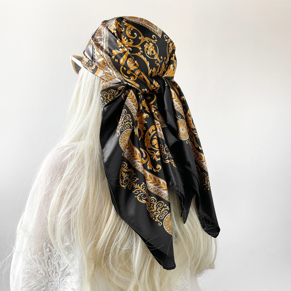 شال حريري مربع من الساتان للنس - مراجعة Silk Neck Scarf وسعره