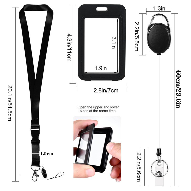 3 قطع حامل شارة بلاستيكي للموظ - مراجعة Lanyard Badge Holder وسعره