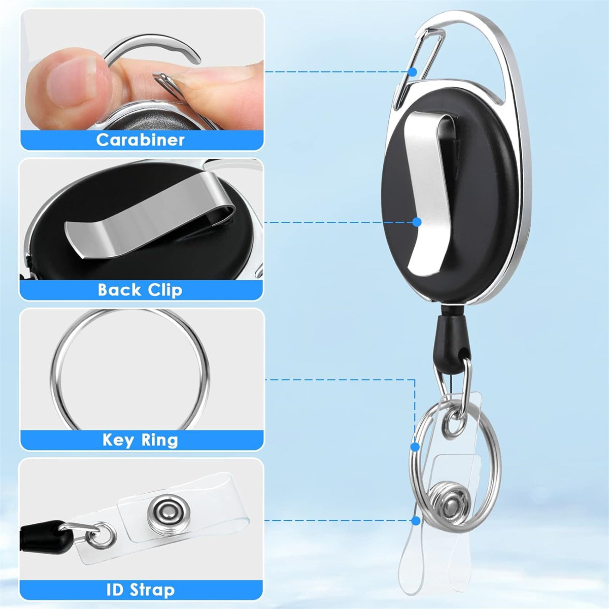 3 قطع حامل شارة بلاستيكي للموظ - مراجعة Lanyard Badge Holder وسعره