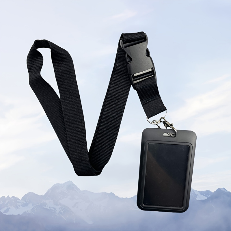 حامل بطاقة تعريف أسود مع حزام  - مراجعة Lanyard Badge Holder وسعره