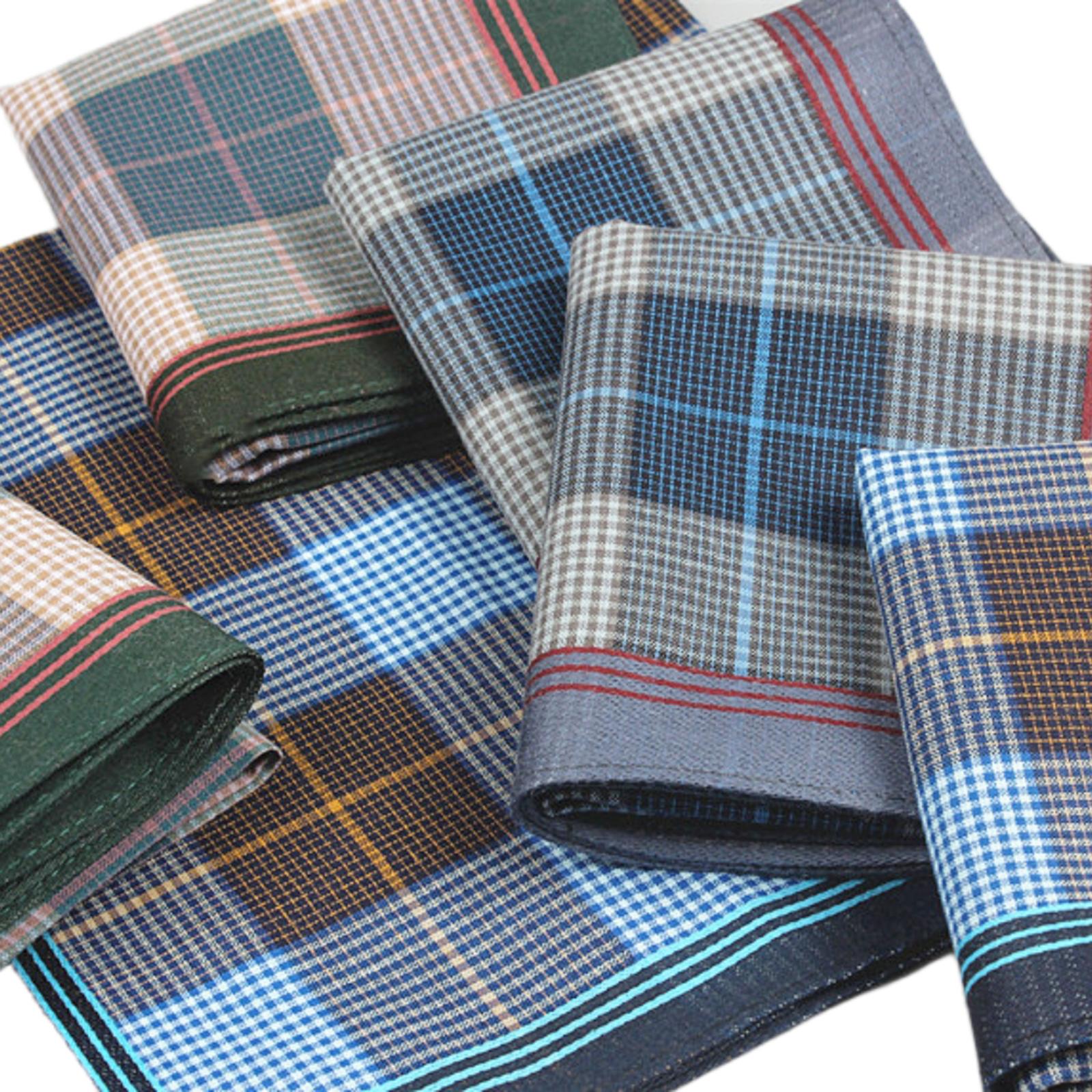 6 قطع مناديل جيب مربعة، مناديل - مراجعة Handkerchief Cotton Men وسعره
