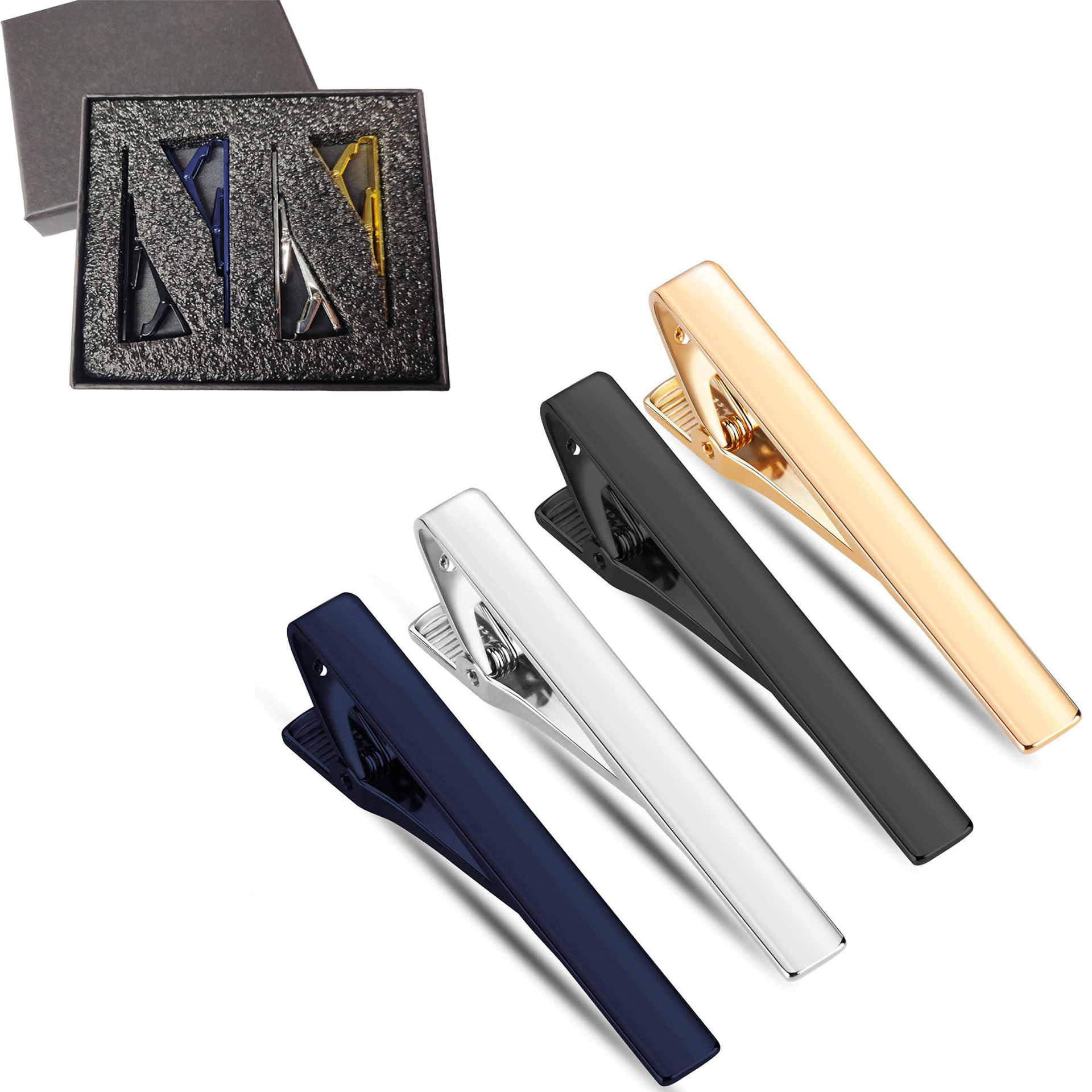 مشابك ربطة عنق معدنية 1/4/6 قط - مراجعة Tie Bar Set Gift وسعره