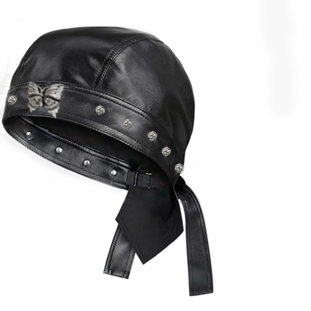 جديد بولي Leather جلد أسود قبع - مراجعة Bandana Doo Rag وسعره
